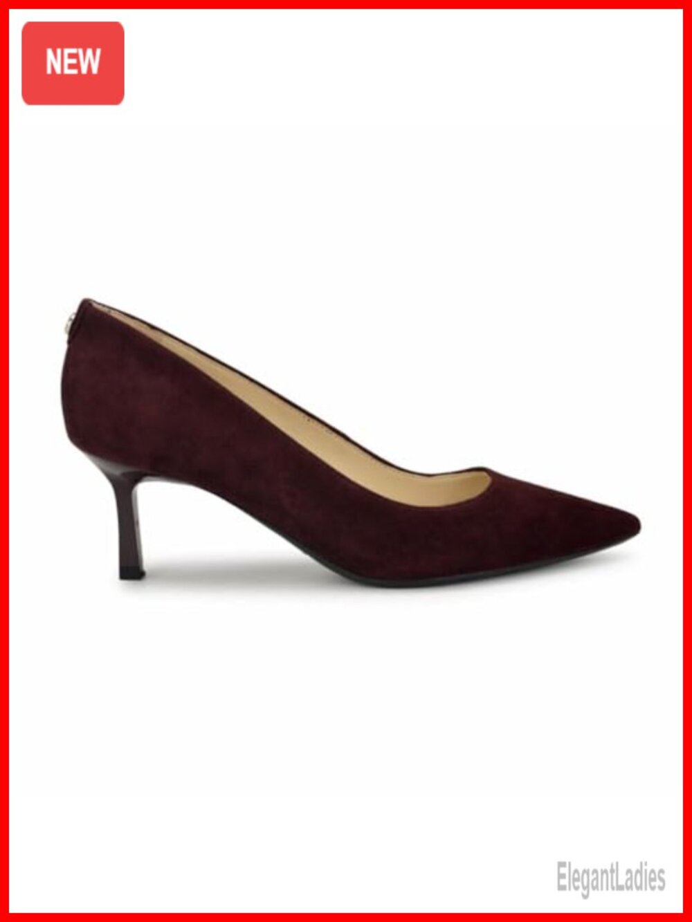 Kuna Pointed Toe Kitten Heel Pump Suede Slip-On Casual Business